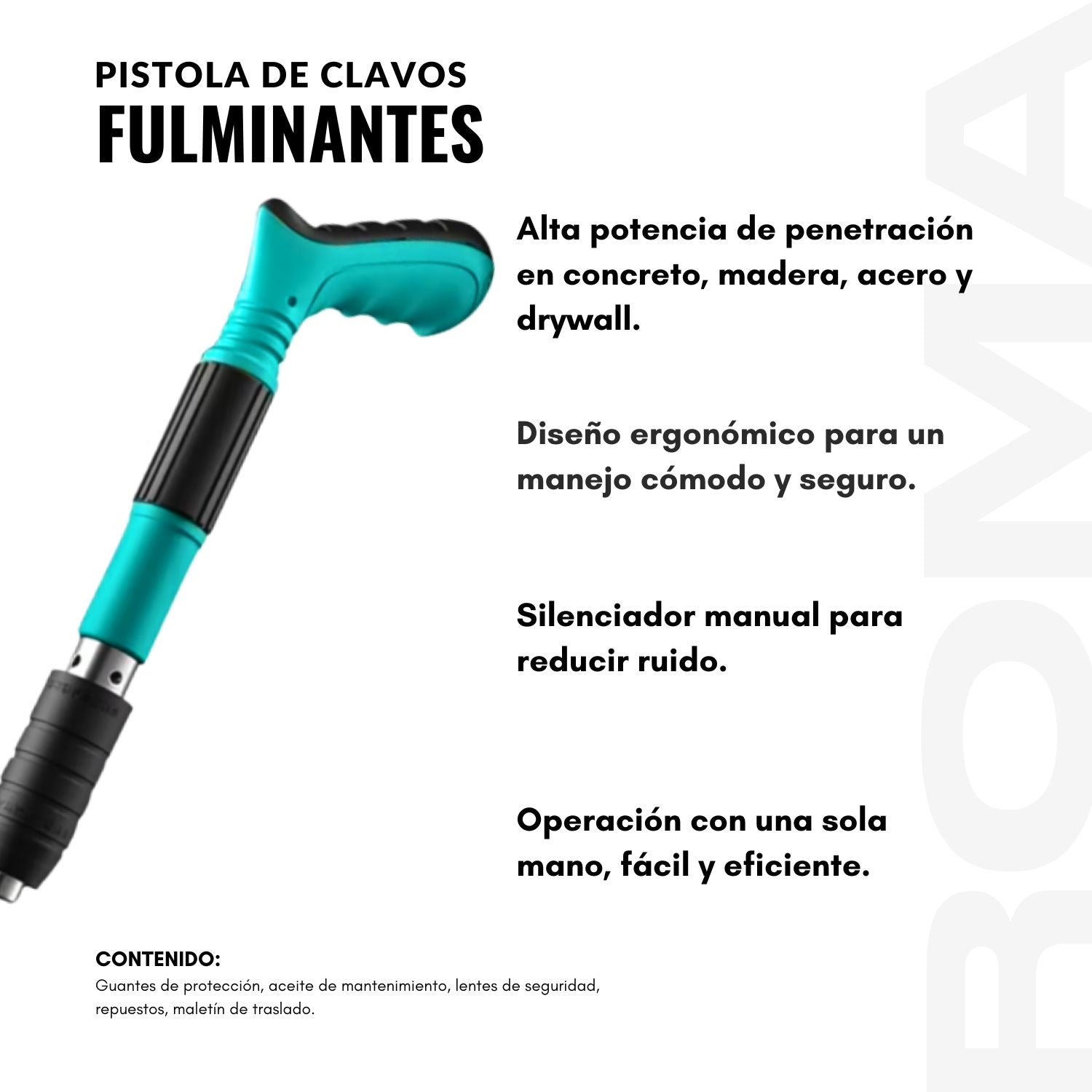 PISTOLA DE CLAVOS FULMINANTES