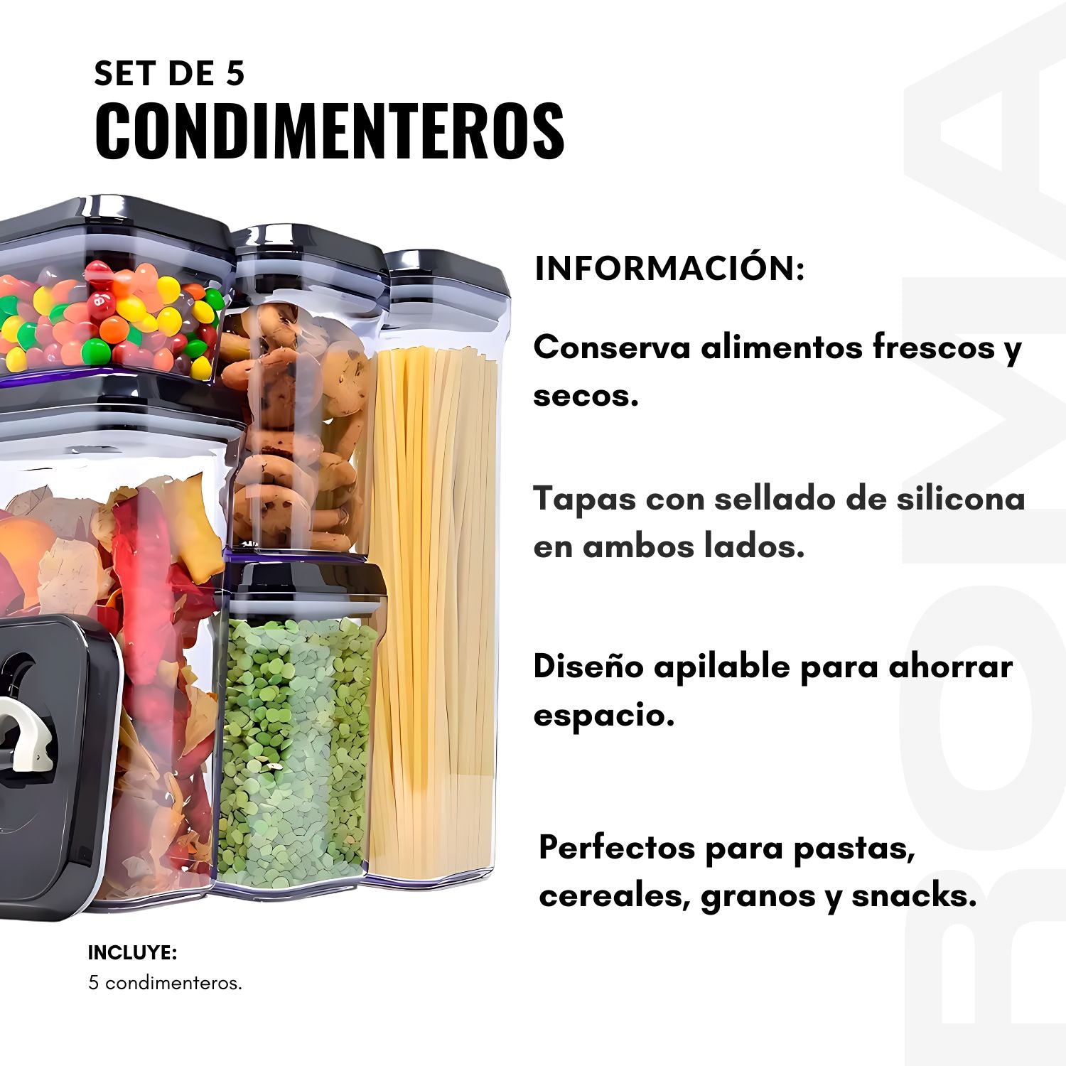SET DE 5 CONDIMENTEROS