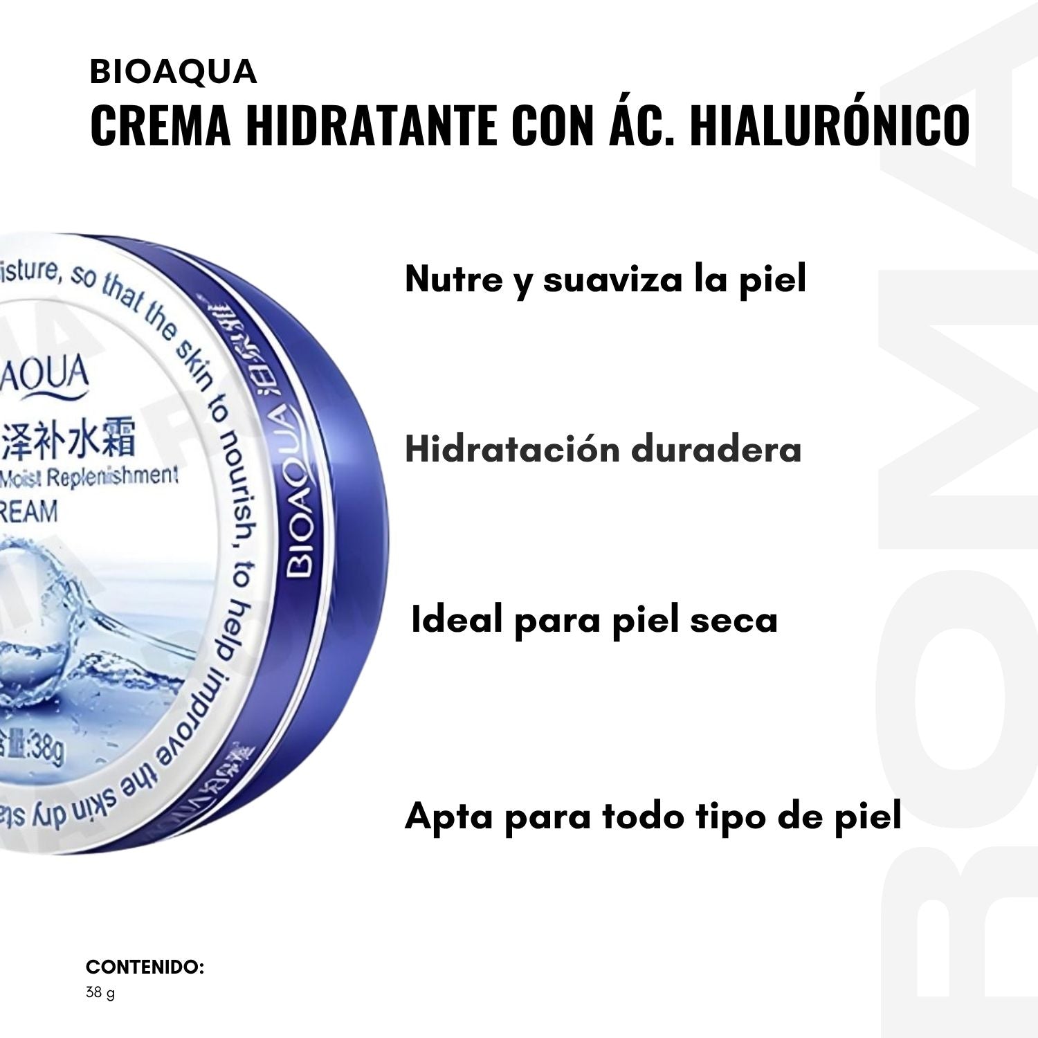 CREMA HIDRATANTE DE ACIDO HIALURÓNICO 38G