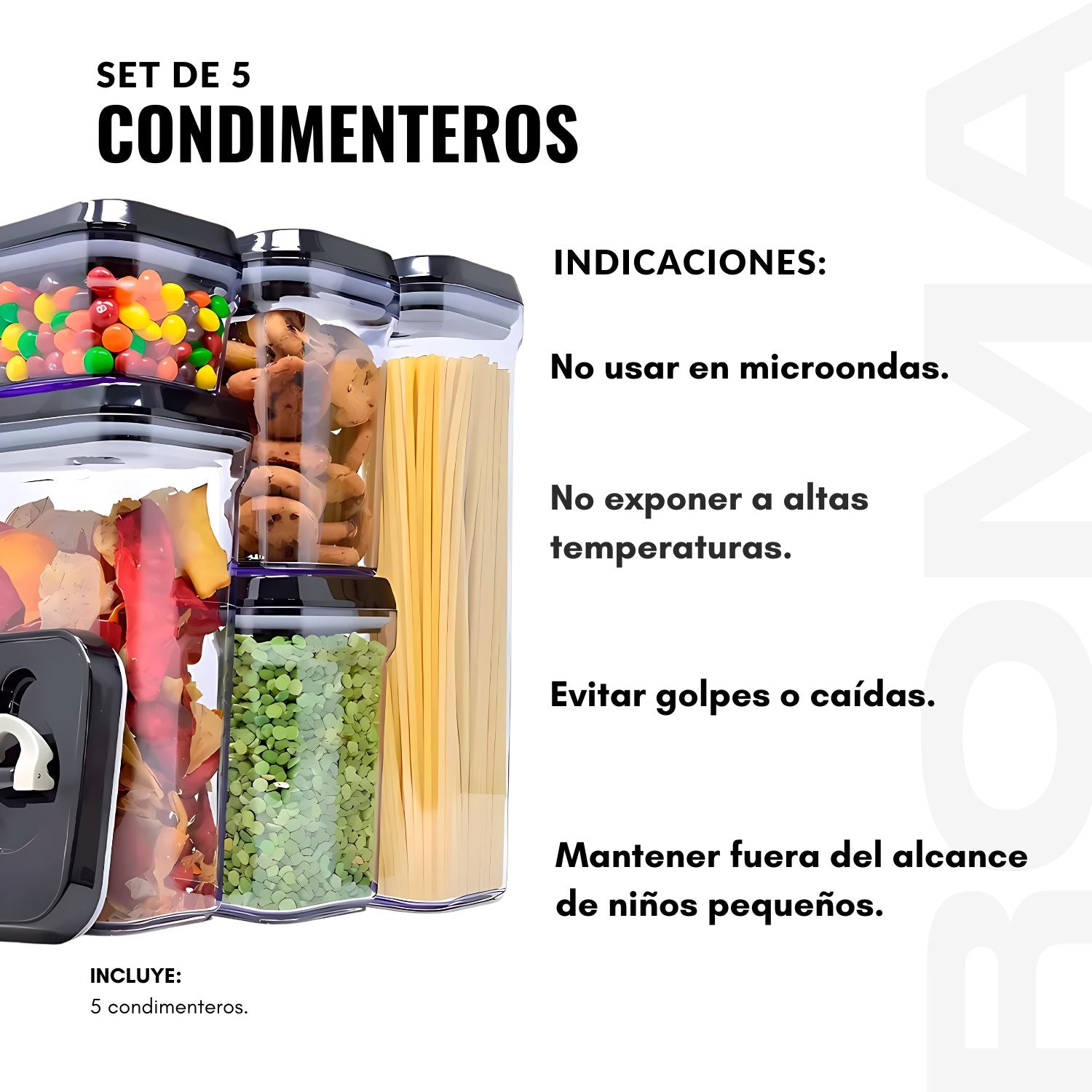 SET DE 5 CONDIMENTEROS
