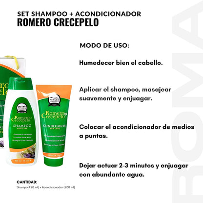 SET SHAMPOO + ACONDICIONADOR ROMERO CRECEPELO