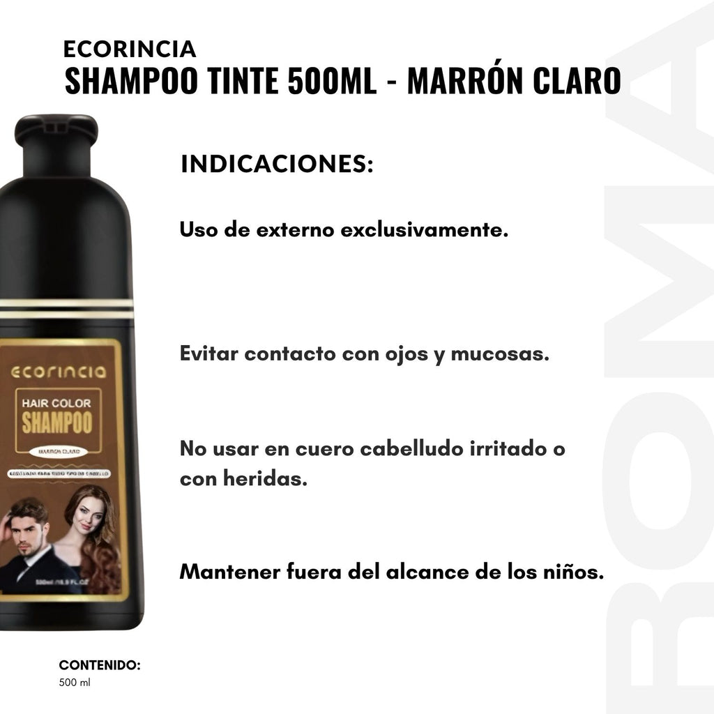 SHAMPOO TINTE 500ML ECORINCIA – MARRÓN CLARO