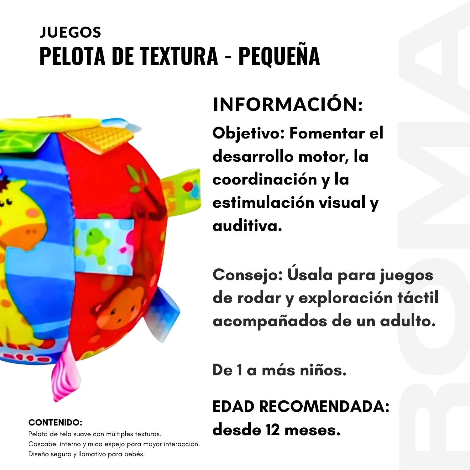 PELOTA DE TEXTURAS PEQUEÑA - JUEGO DIDÁTICO