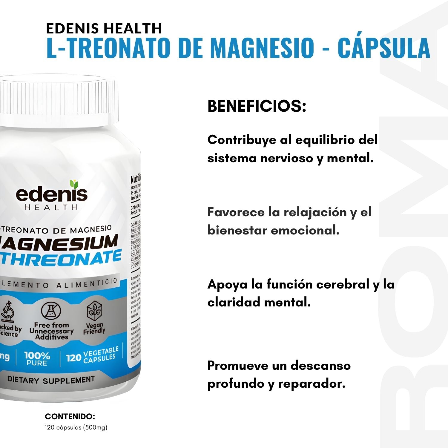 L-TREONATO DE MAGNESIO 120 CÁPSULAS EDENIS HEALTH