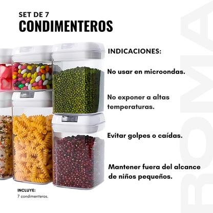 SET DE 7 CONDIMENTEROS