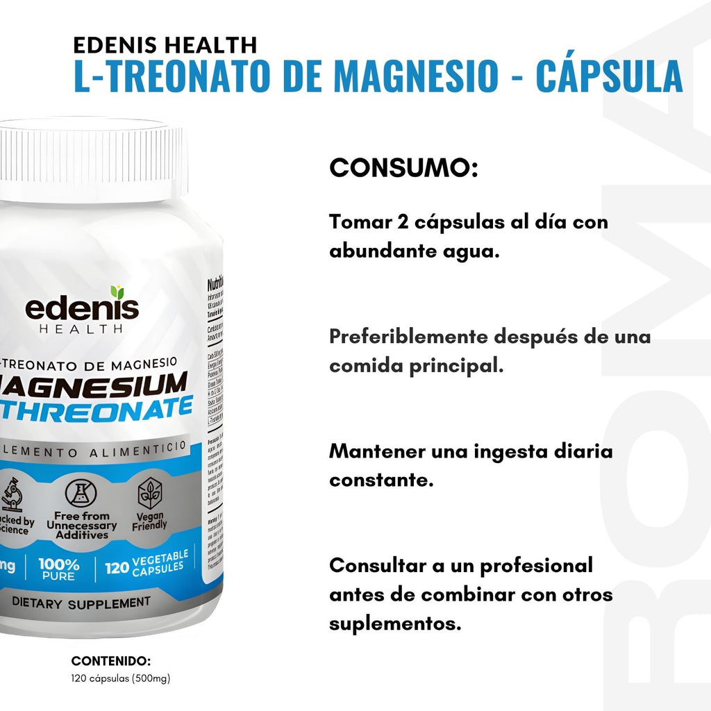 L-TREONATO DE MAGNESIO 120 CÁPSULAS EDENIS HEALTH