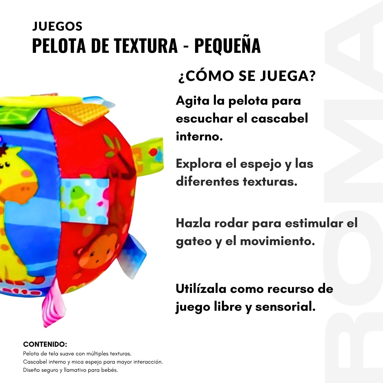 PELOTA DE TEXTURAS PEQUEÑA - JUEGO DIDÁTICO