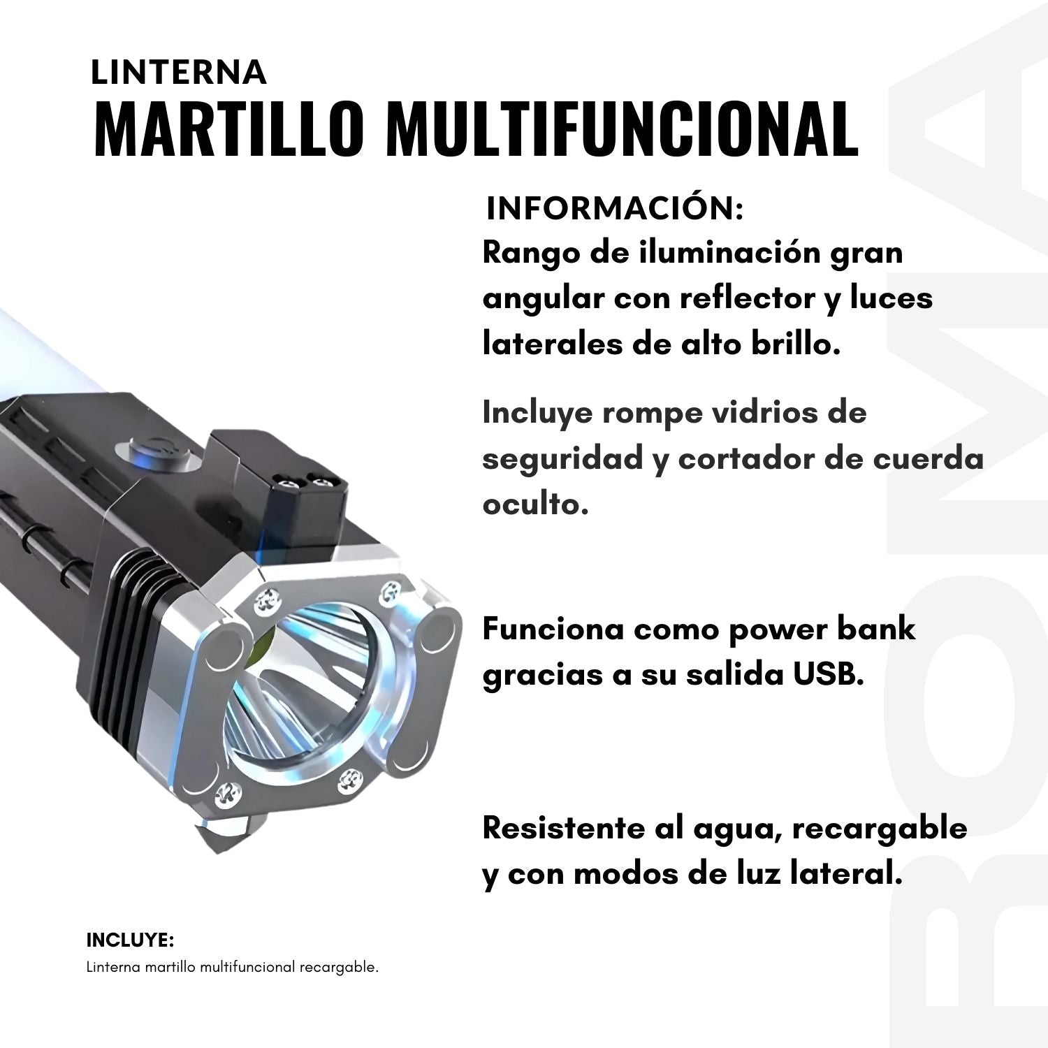 LINTERNA MARTILLO MULTIFUNCIONAL