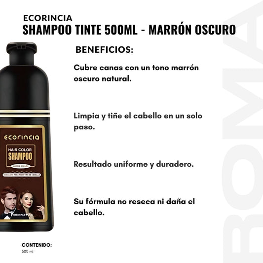 SHAMPOO TINTE 500ML ECORINCIA – MARRÓN OSCURO