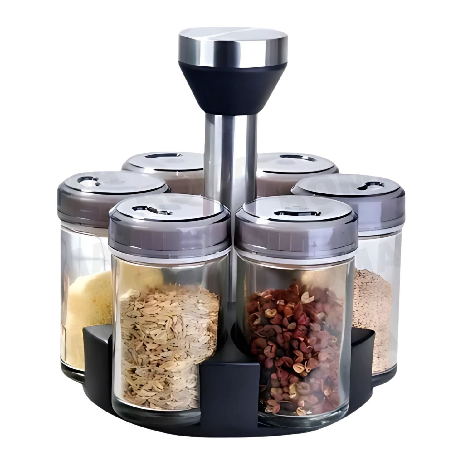 SET DE 6 CONDIMENTEROS CON BASE GIRATORIA