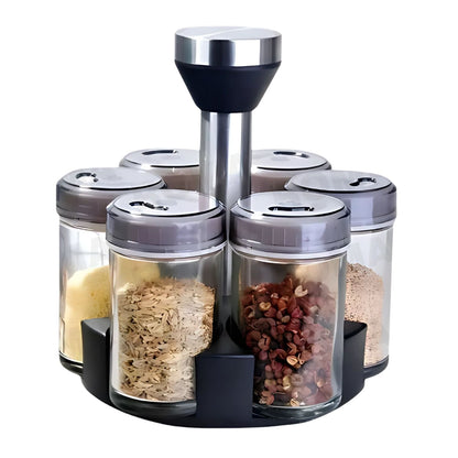 SET DE 6 CONDIMENTEROS CON BASE GIRATORIA
