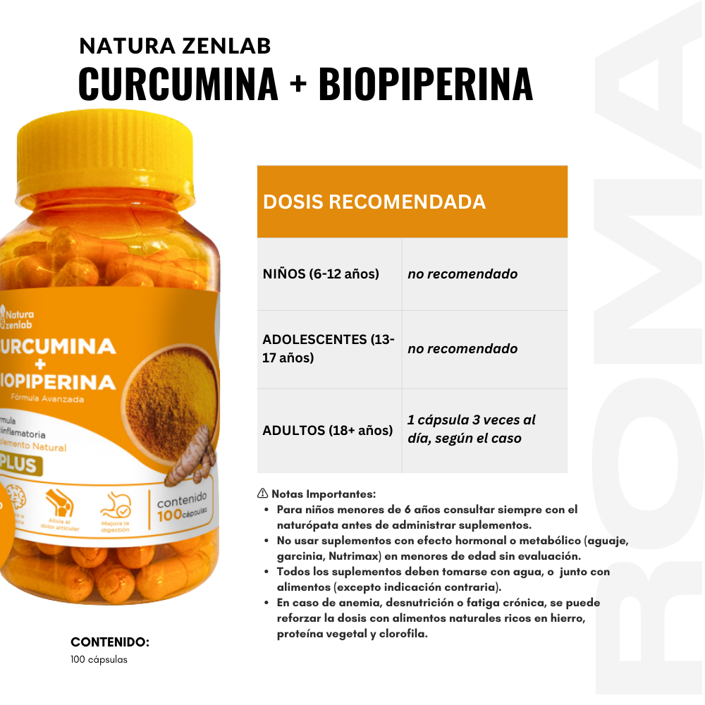 CURCUMINA + BIOPIPERINA PLUS+