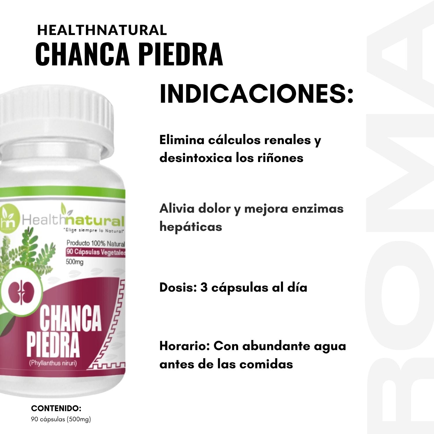 CHANCA PIEDRA HEALTHNATURAL 500MG