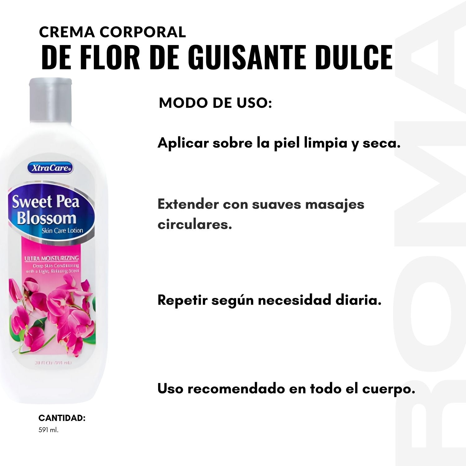 CREMA CORPORAL DE FLOR DE GUISANTE DULCE 591ML