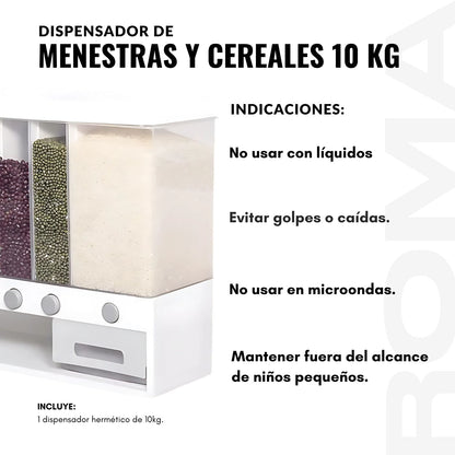 DISPENSADOR DE MENESTRAS Y CEREALES 10KG