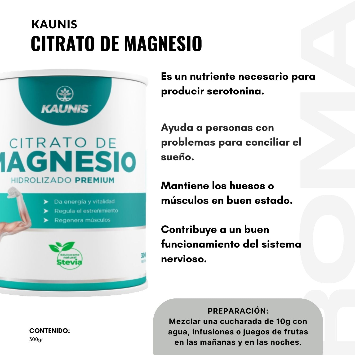 CITRATO DE MAGNESIO HIDROLIZADO PREMIUM 300G