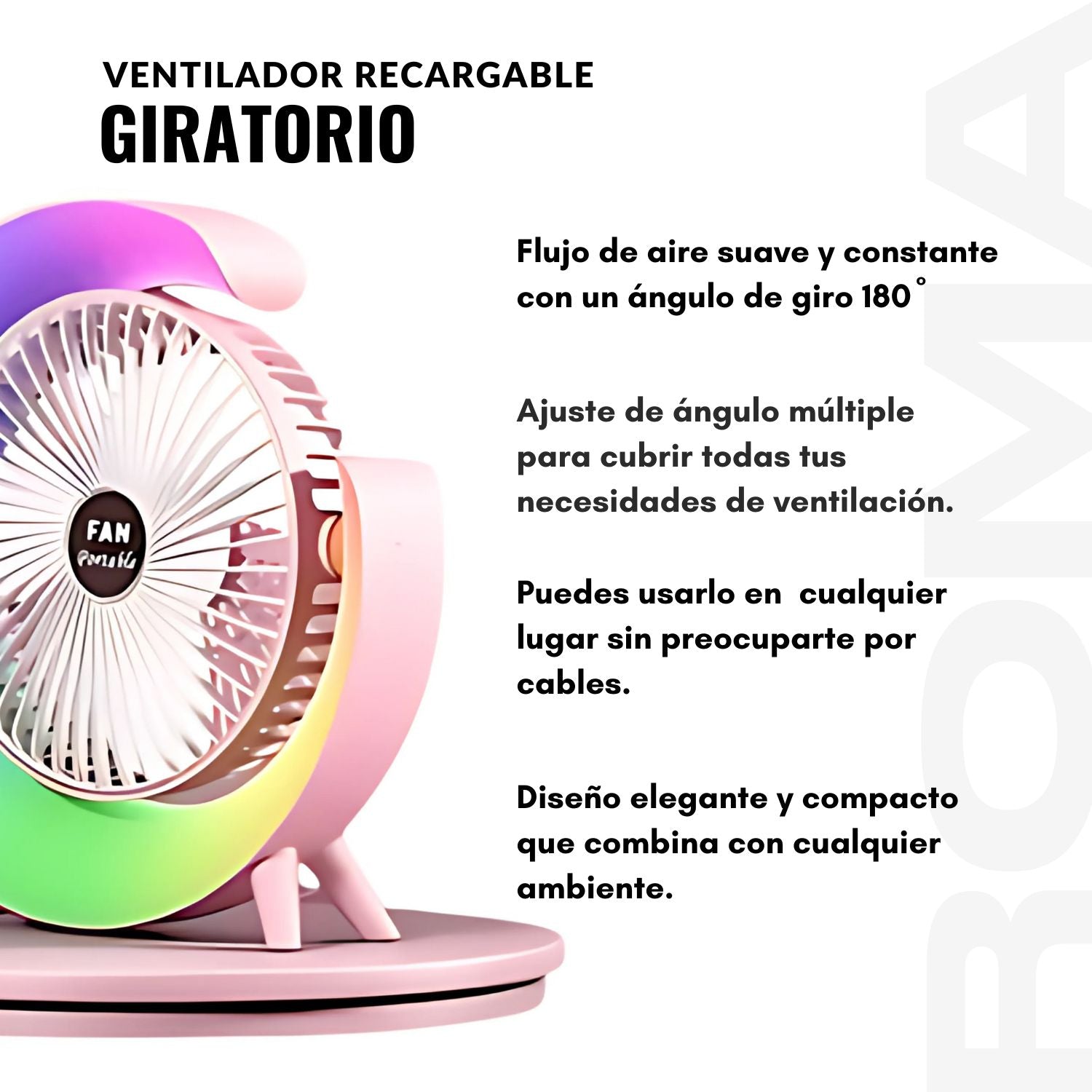 VENTILADOR RECARGABLE GIRATORIO