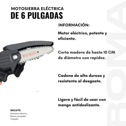 MOTOSIERRA ELÉCTRICA DE 6 PULGADAS