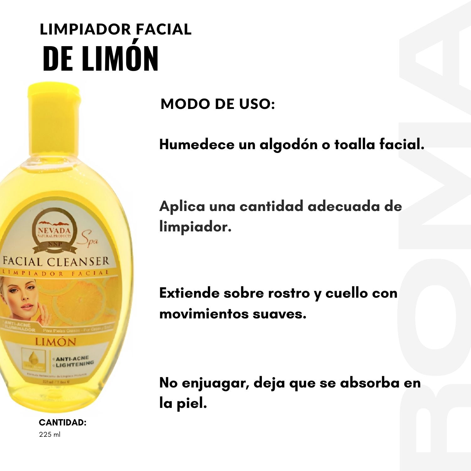 LIMPIADOR FACIAL DE LIMÓN 225ML NEVADA