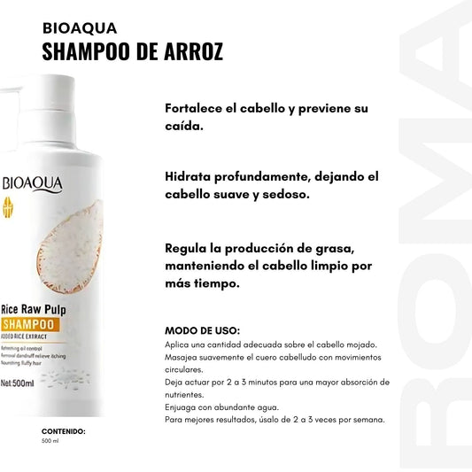 SHAMPOO DE ARROZ BIOAQUA 500ML