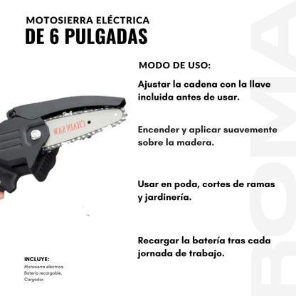 MOTOSIERRA ELÉCTRICA DE 6 PULGADAS