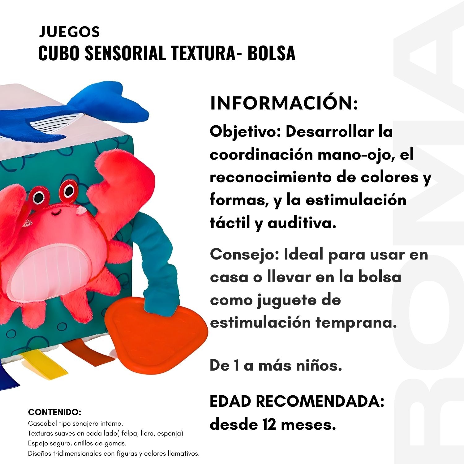 CUBO SENSORIAL TEXTURA - BOLSA
