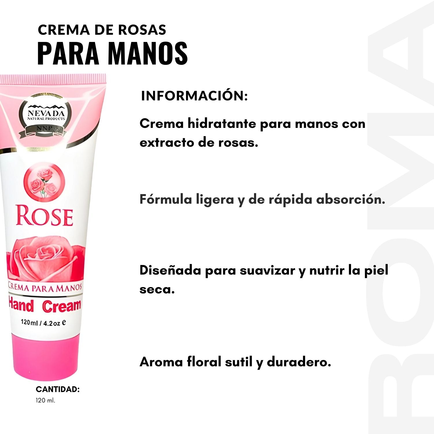 CREMA DE ROSAS PARA MANOS 120ML NEVADA