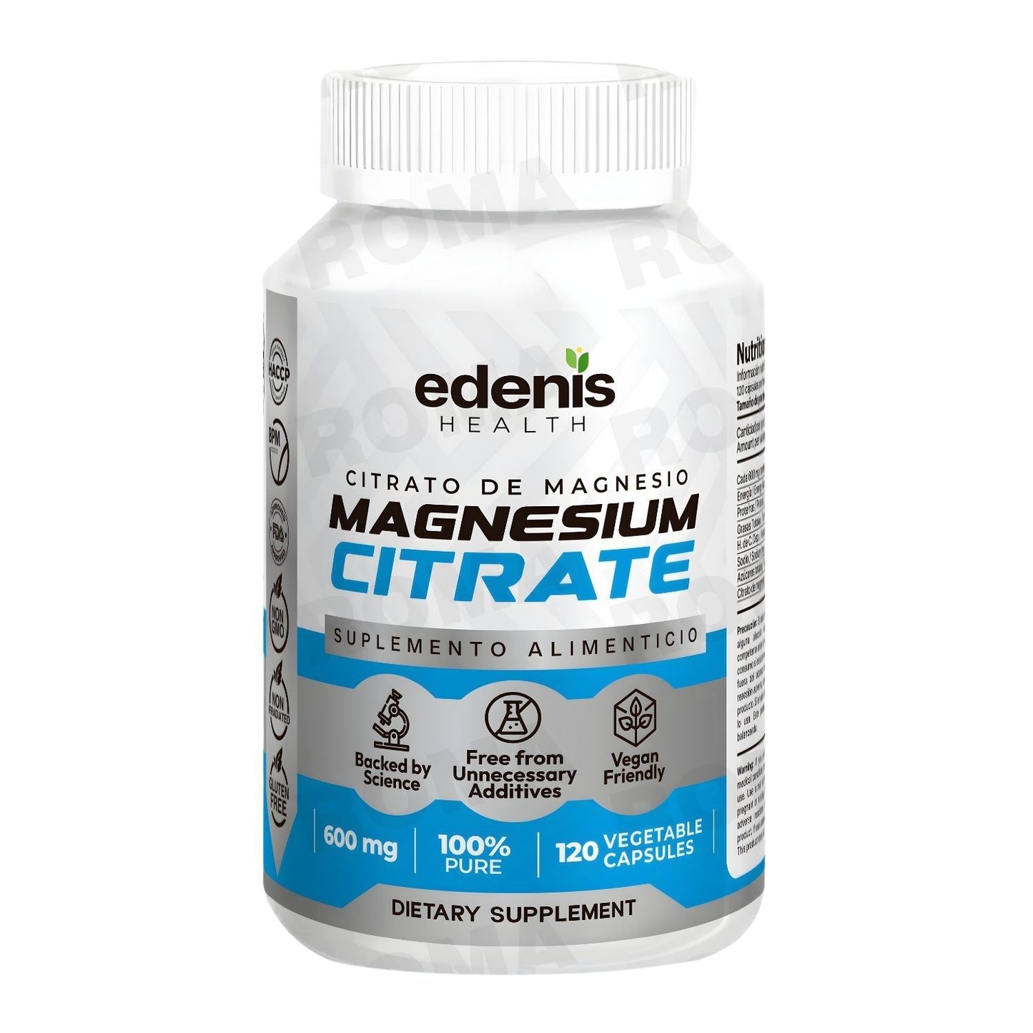 CITRATO DE MAGNESIO 120 CÁPSULAS EDENIS HEALTH