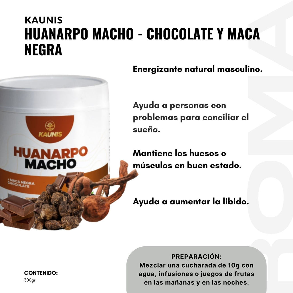 HUANARPO MACHO MACA NEGRA SABOR CHOCOLATE 350G
