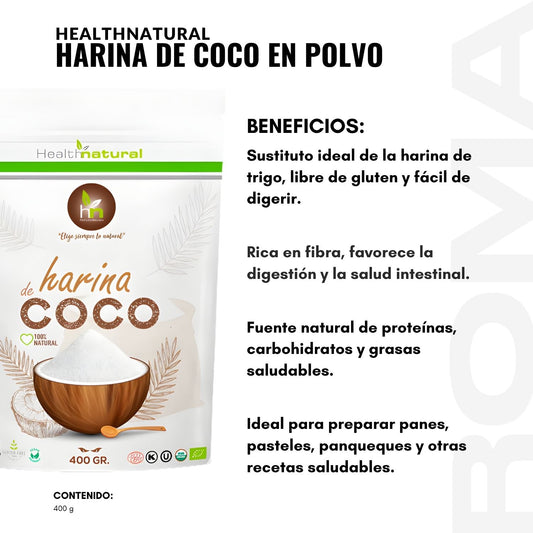 HARINA DE COCO EN POLVO 400G HEALTHNATURAL