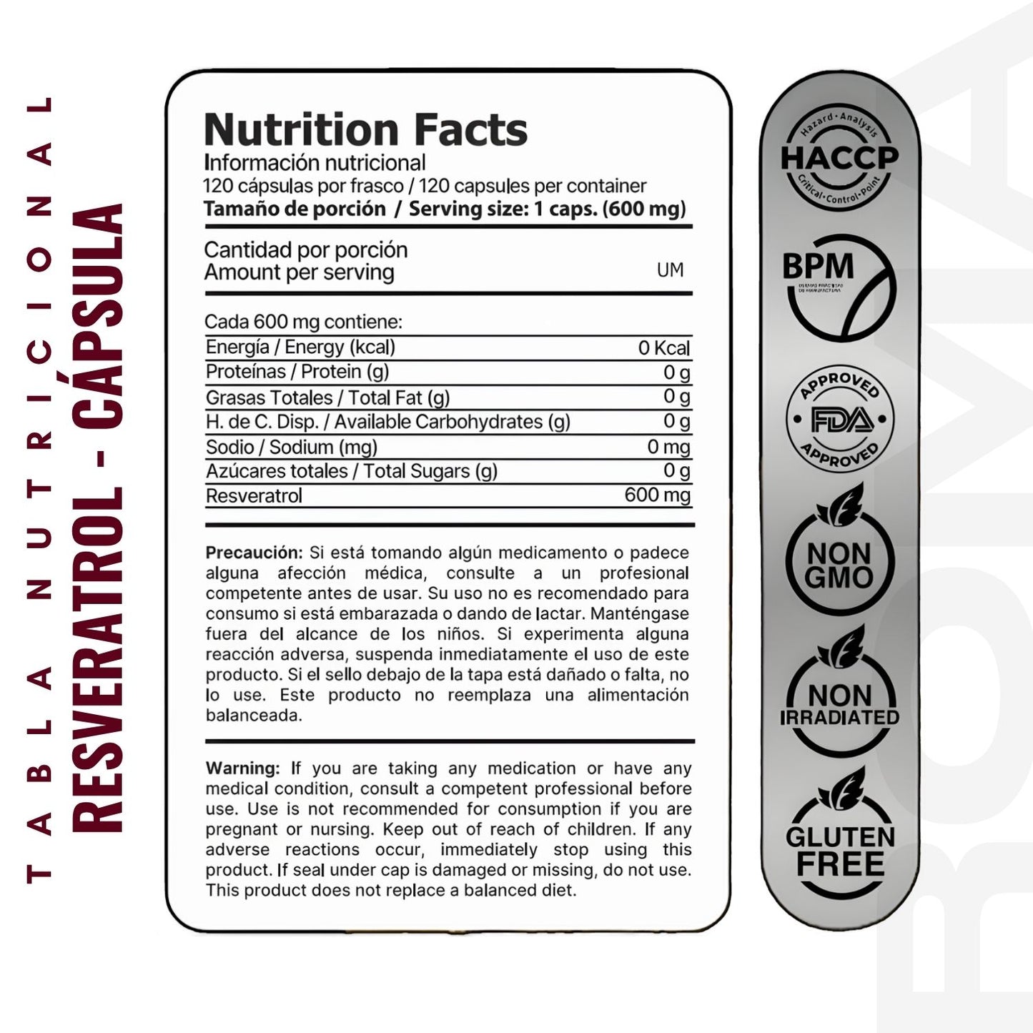 RESVERATROL 120 CÁPSULAS EDENIS HEALTH