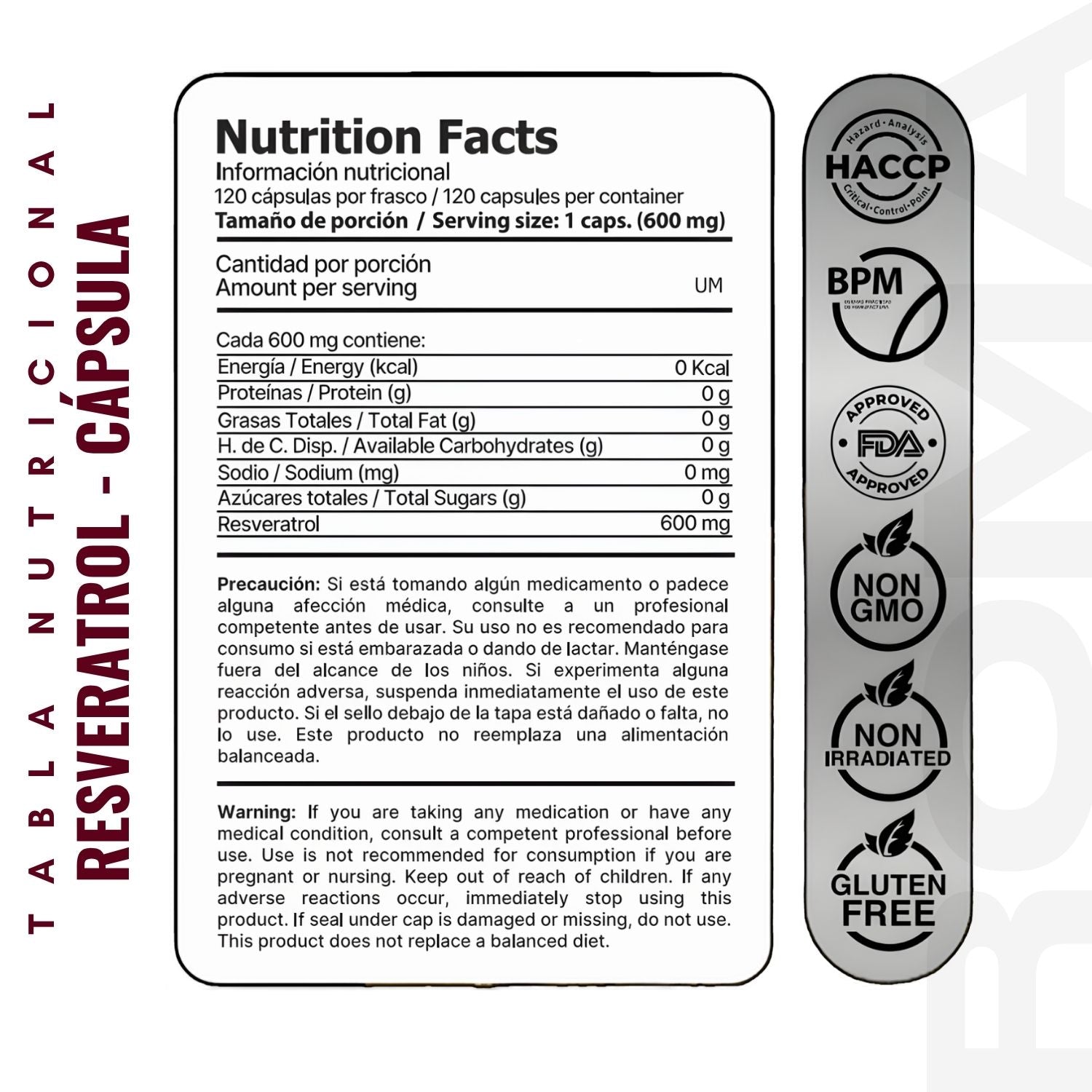 RESVERATROL 120 CÁPSULAS EDENIS HEALTH