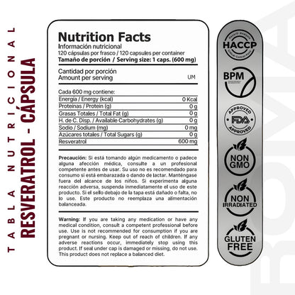 RESVERATROL 120 CÁPSULAS EDENIS HEALTH
