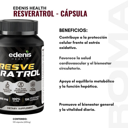 RESVERATROL 120 CÁPSULAS EDENIS HEALTH