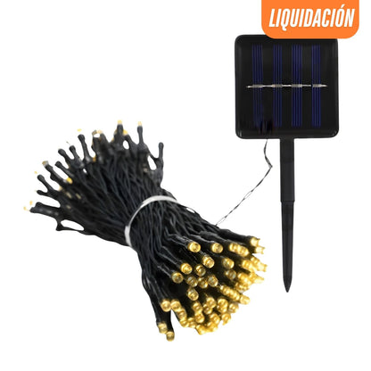 LUCES CON PANEL SOLAR ÁMBAR 10 METROS