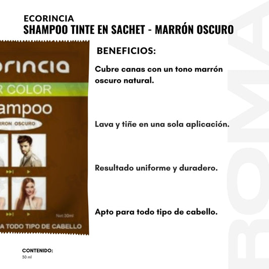 SHAMPOO TINTA EN SACHET 30ML – MARRÓN OSCURO