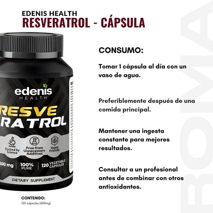 RESVERATROL 120 CÁPSULAS EDENIS HEALTH