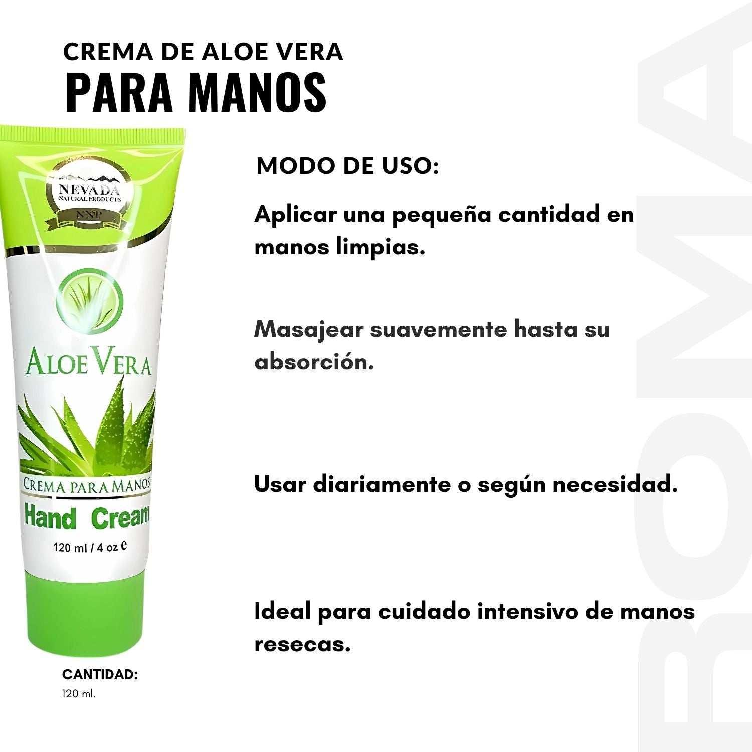 CREMA DE ALOE VERA PARA MANOS 120ML NEVADA