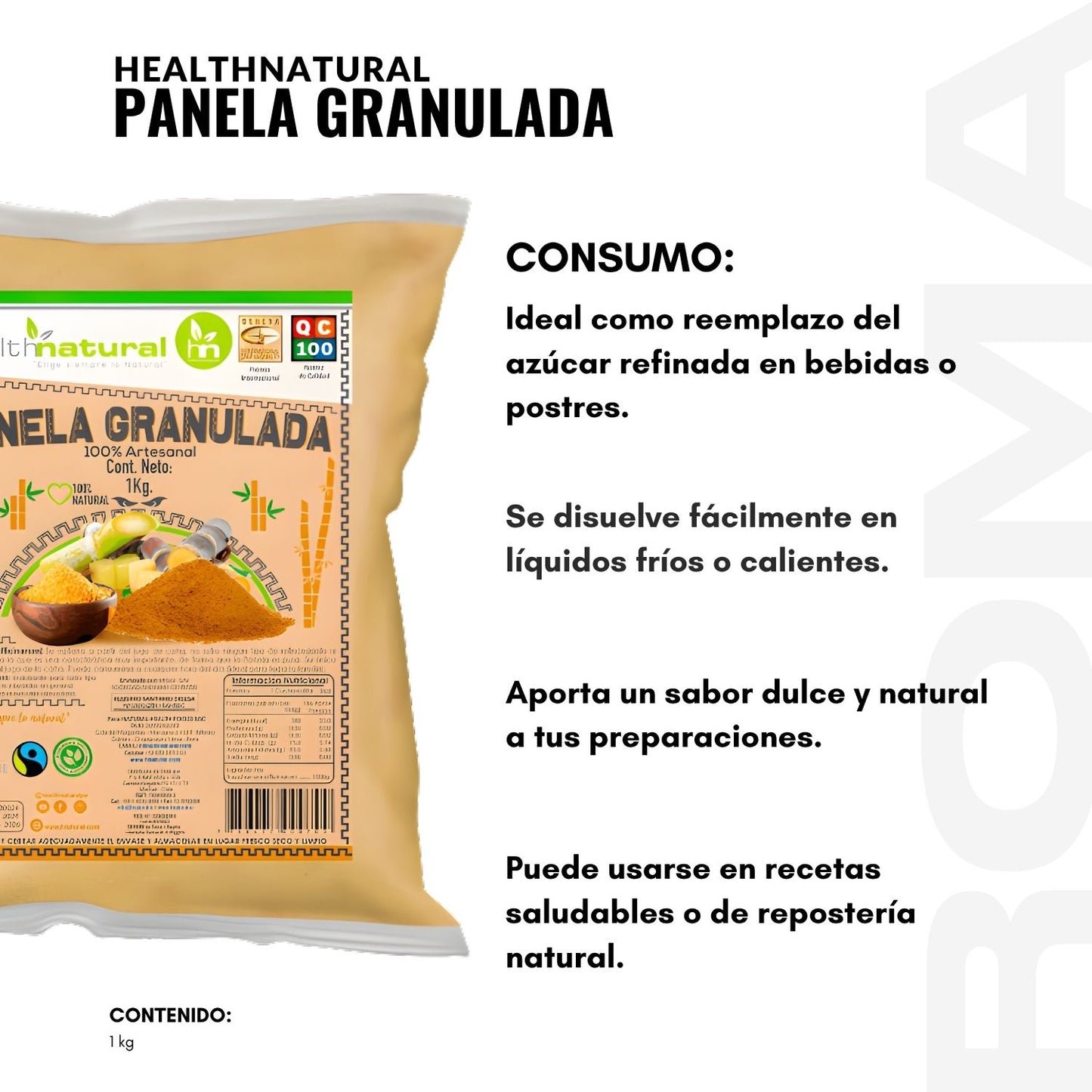 PANELA GRANULADA 1KG HEALTHNATURAL
