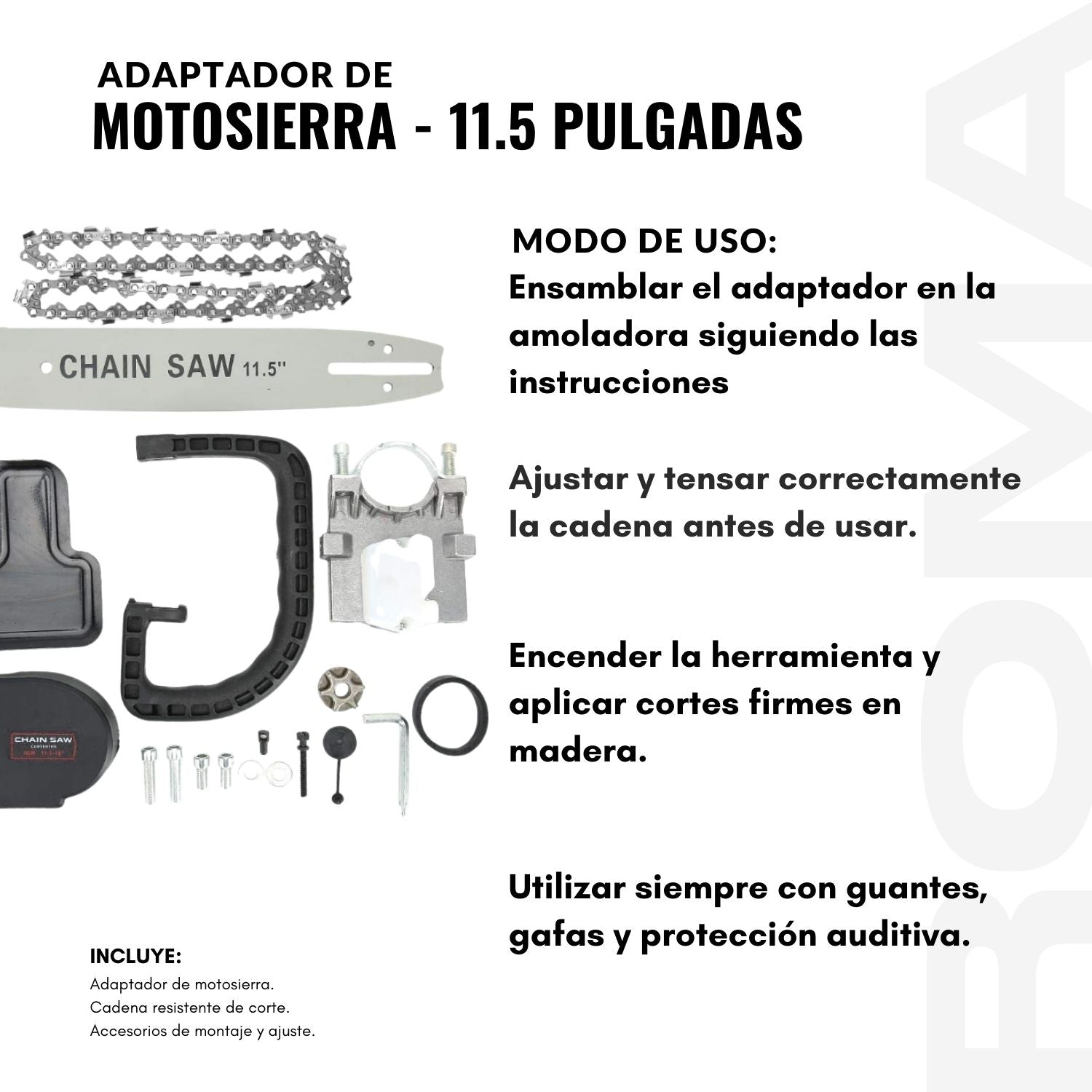 ADAPTADOR DE MOTOSIERRA – 11.5 PULGADAS