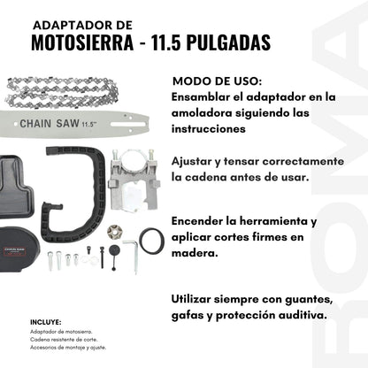ADAPTADOR DE MOTOSIERRA – 11.5 PULGADAS