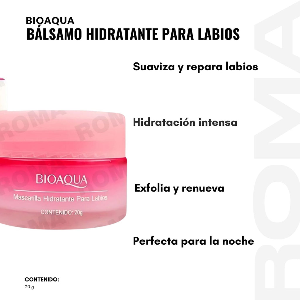 MASCARILLA HIDRATANTE PARA LABIOS BIOAQUA 20G