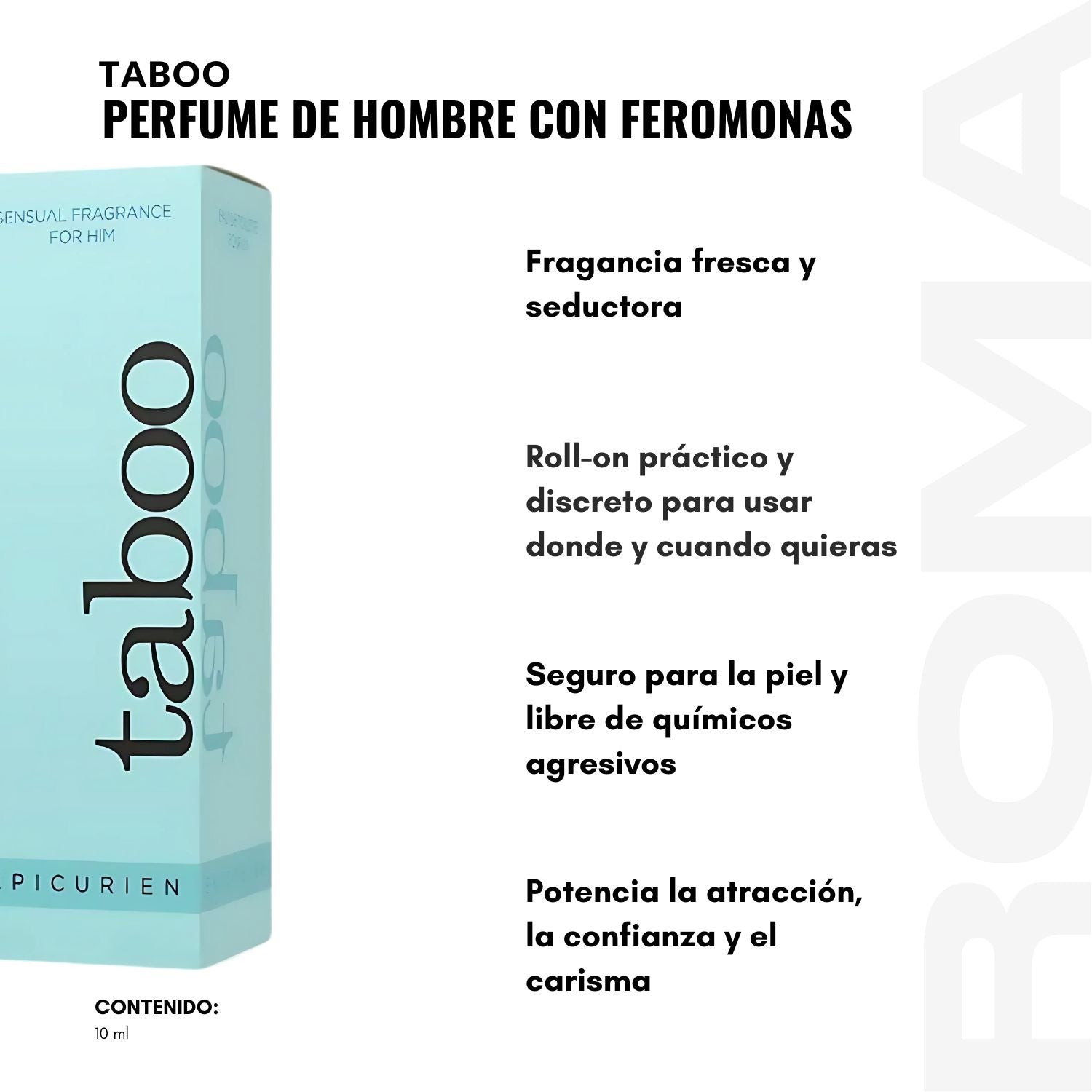 PERFUME CON FEROMONAS PARA HOMBRE TABOO 10ML