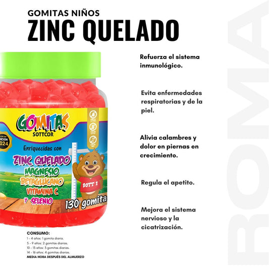 GOMITAS ZINC NIÑOS 130UND