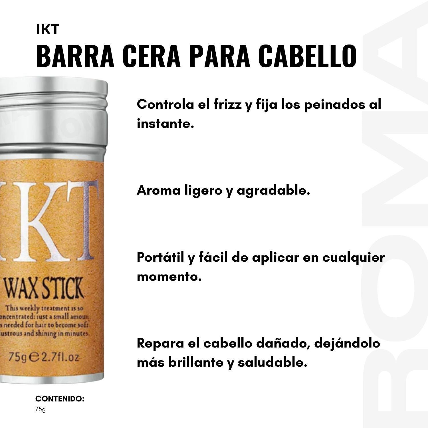 BARRA CERA PARA CABELLO IKT WAX STICK 75G