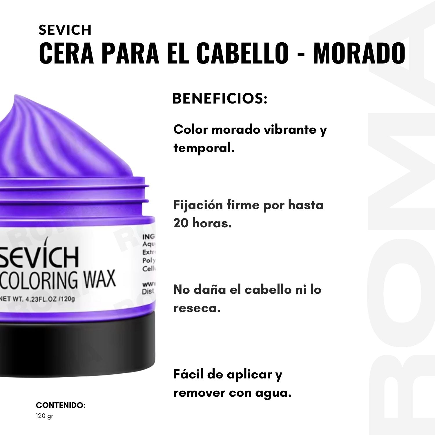 CERA PARA EL CABELLO DE COLORES – MORADO
