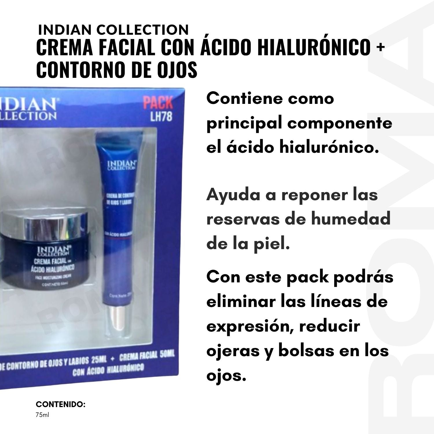 CREMA FACIAL CON ÁCIDO HIALURÓNICO Y CONTORNO DE OJOS FLOWER SECRET