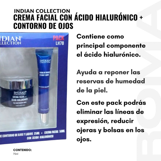 CREMA FACIAL CON ÁCIDO HIALURÓNICO Y CONTORNO DE OJOS FLOWER SECRET