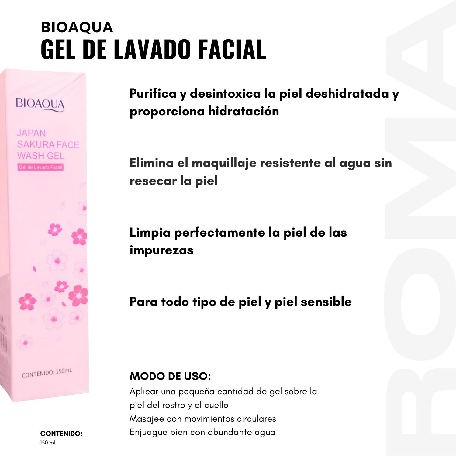 GEL DE LAVADO FACIAL JAPAN SAKURA 150 ML