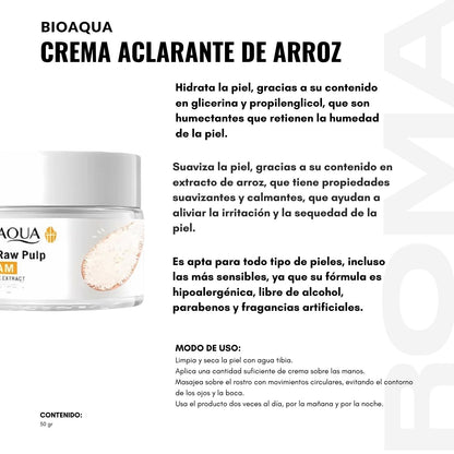 CREMA ACLARANTE DE ARROZ BIOAQUA 50G